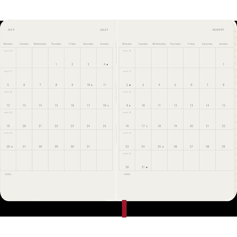Classic Soft 12M Week Note Pocket Rød 2027 - Billede 4