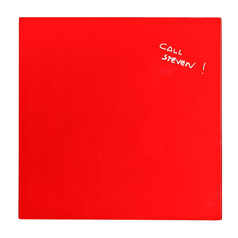 Glastavle 38x38cm Magnetisk Rød