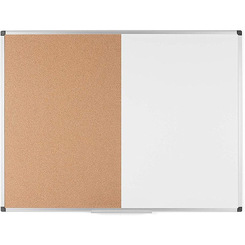 Opslagstavle Kombi Whiteboard/Kork Aluminiumramme 90x60cm