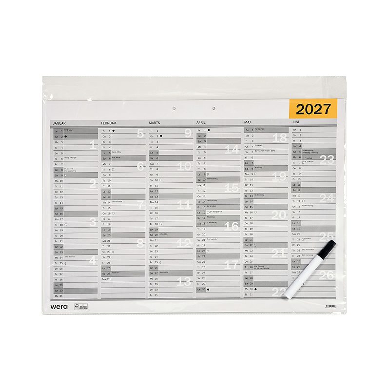 Vægkalender A5 2027 DK - Billede 2