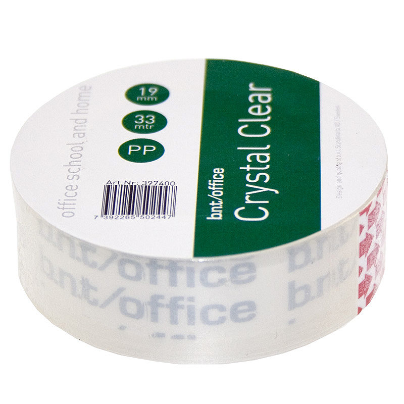 Kristalklar Tape 33m x 19mm PP