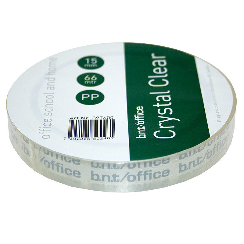 Kristalklar Tape 66m x 15mm PP