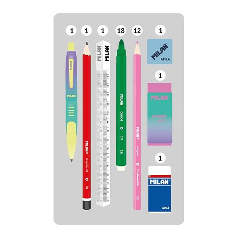 MILAN Fyldt Penalhus Dobbel Sunset Pink - Billede 2