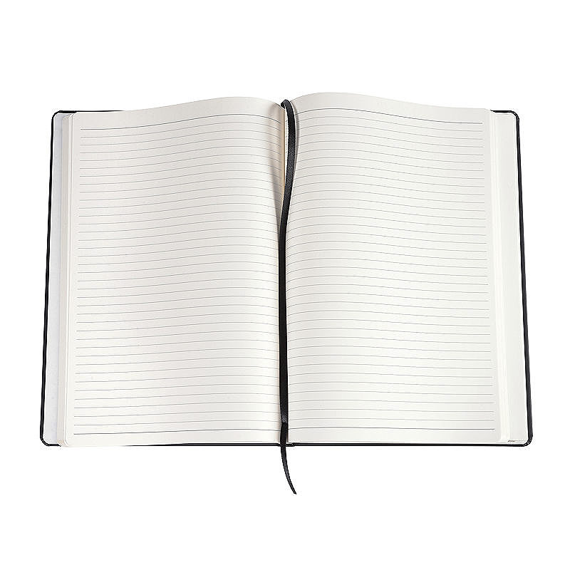 PU Notesbog A5 Linjeret Sort