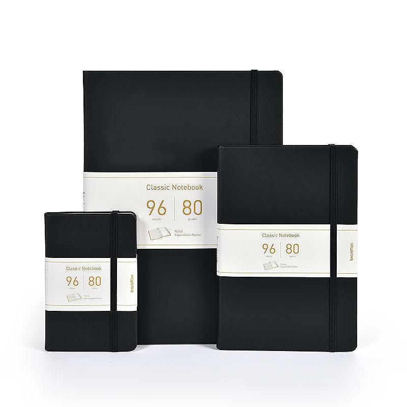 PU Notesbog A5 Linjeret Sort - Billede 4