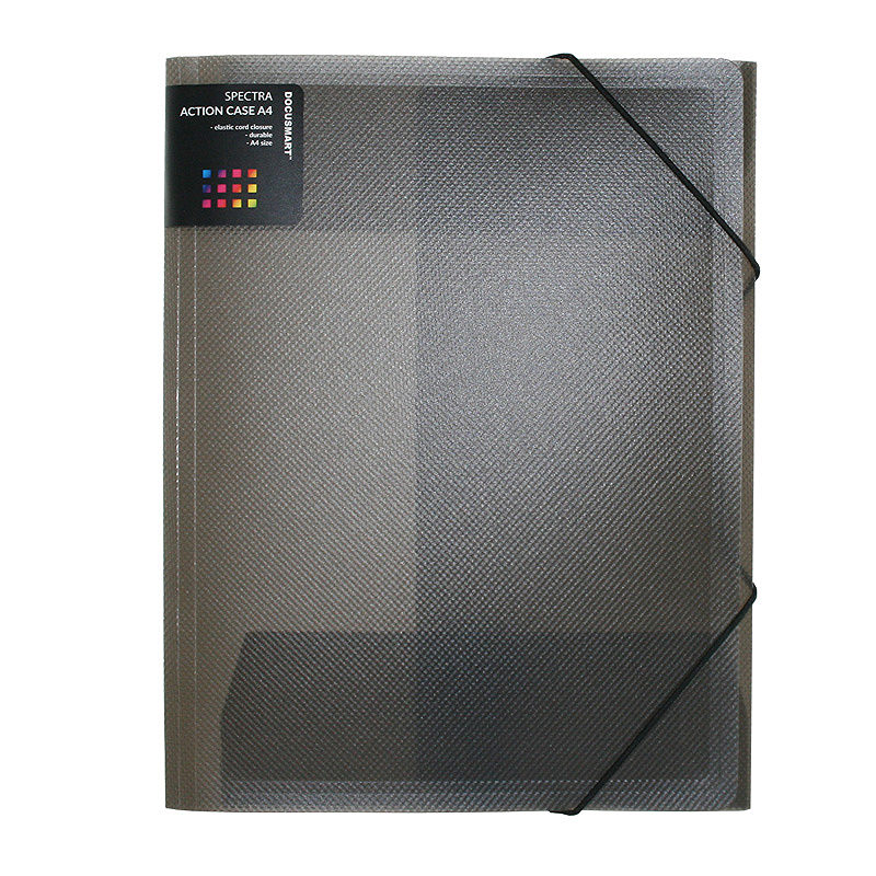 Docusmart Elastikmappe A4 PP Røg / Sort