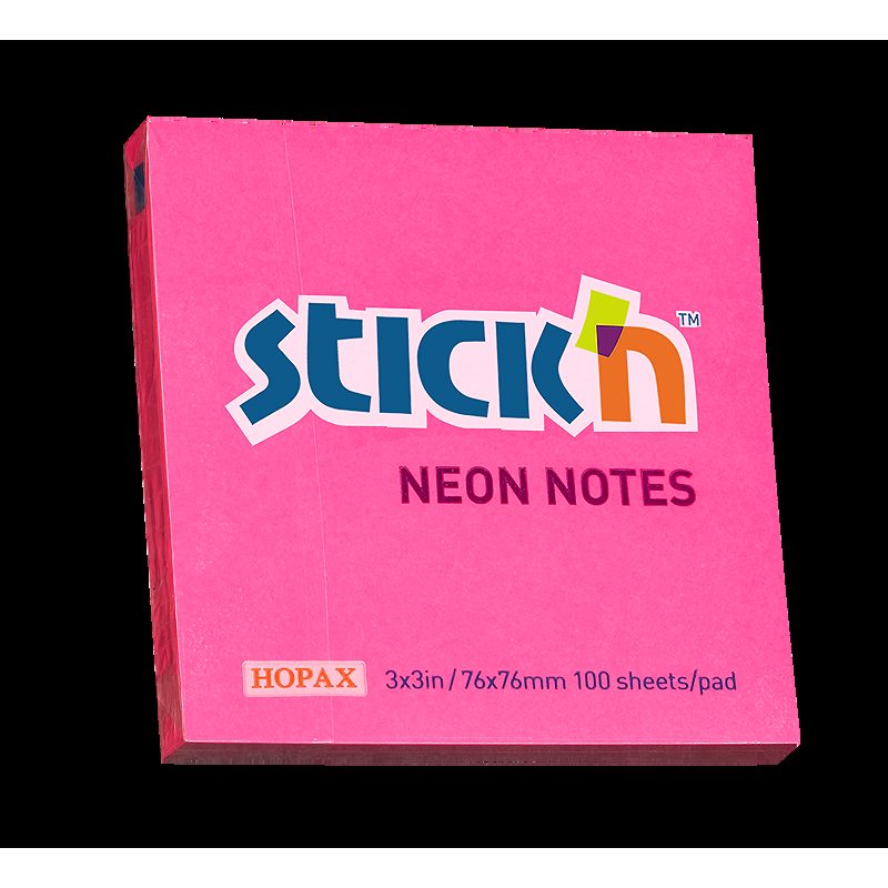 Notesblok 76x76 100 Blad Neon Rød