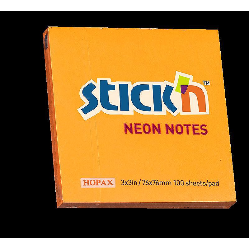 Notesblok 76x76 100 Blad Neon Orange