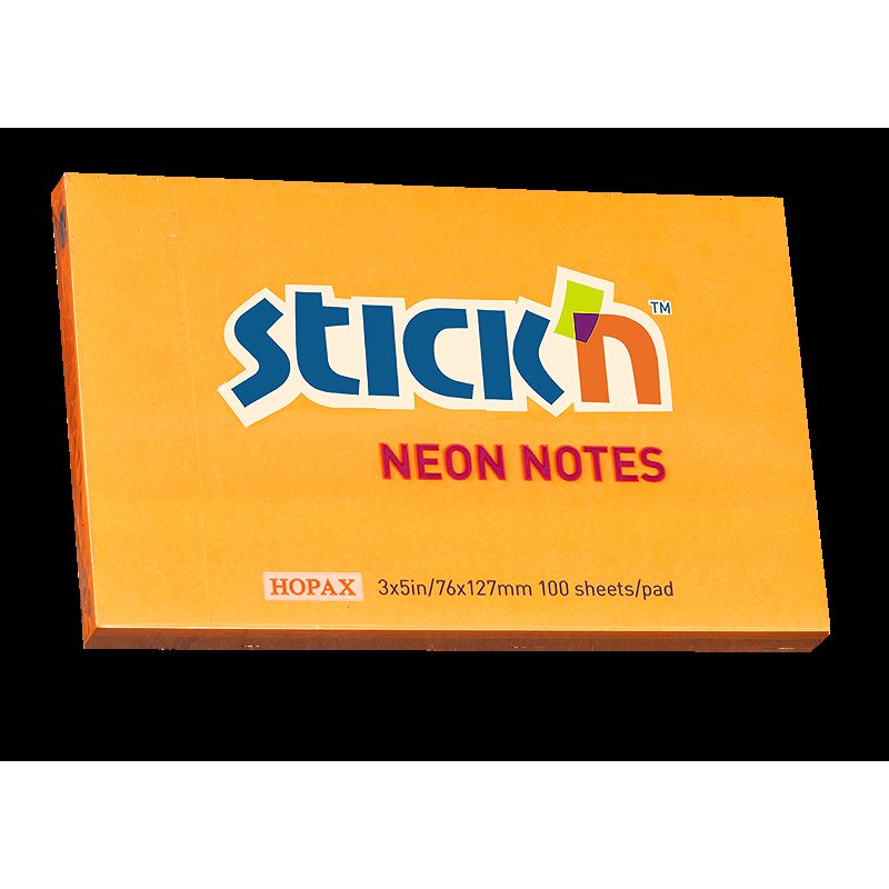 Notesblok 76x127 100 Blad Neon Orange