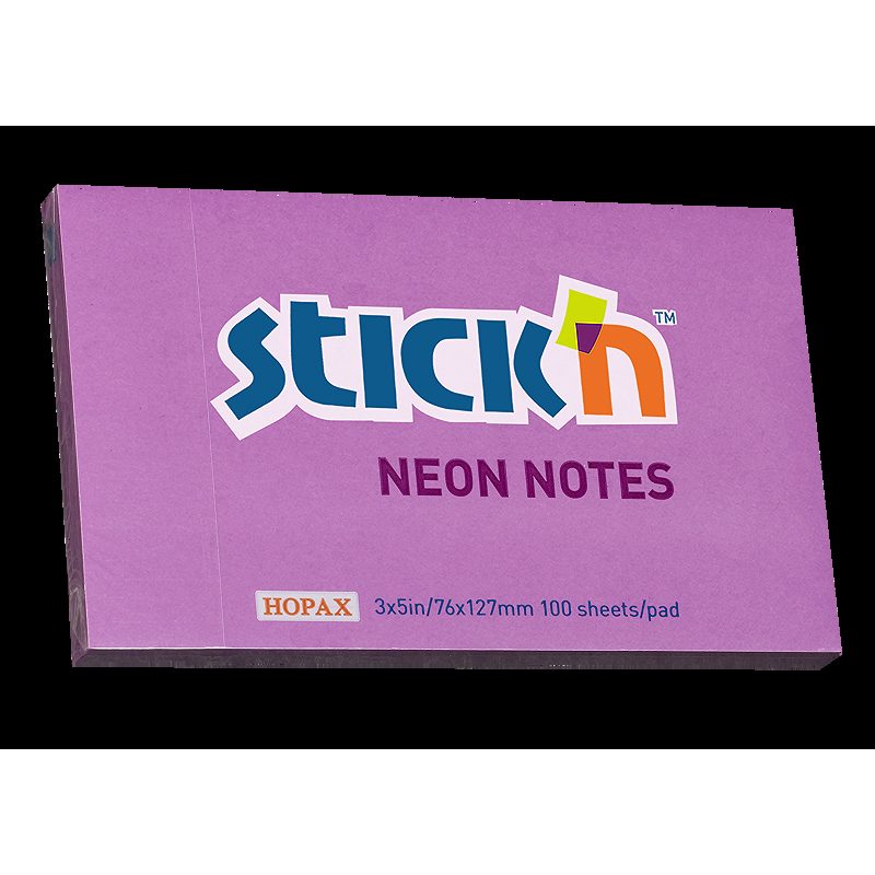 Notesblok 76x127 100 Blad Neon Lilla