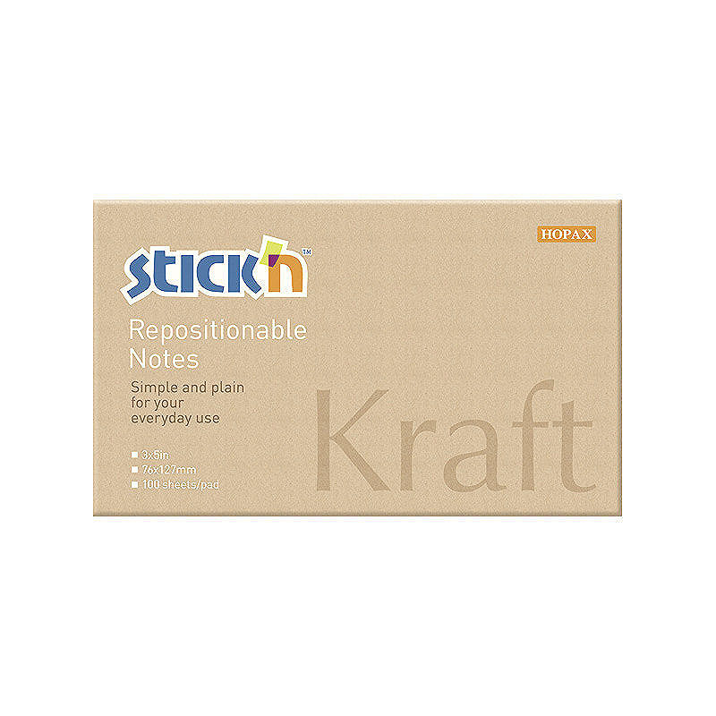 Notesblok 76x127 100 Blad Kraftpapir Brun