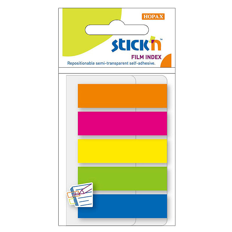 Indeksfaner 5st 45x12 25 Blad Assorterat Neon