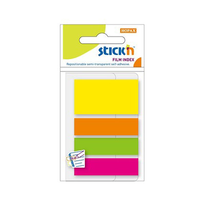 Indeksfaner 3st 45x12 1st 45x25 45 Blad Assorterat Neon