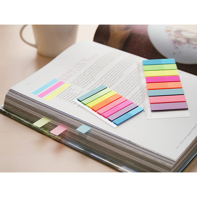 Indeksfaner 8st 45x8 20 Blad Assorterat Neon