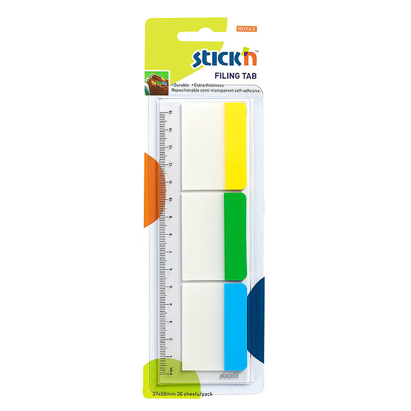 Indeksfaner 3st 37x50 10 Blad Assorterat