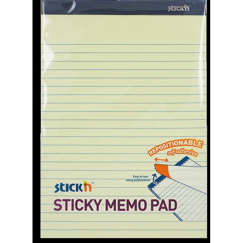 Sticky Memo 254x178 50 Blad Linjeret Gul - Billede 2