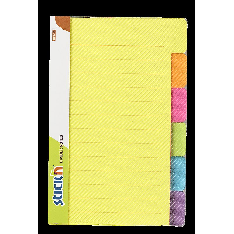 Divider Notesblok 6st 148x98 10 Blad Linjeret Assorterat Neon