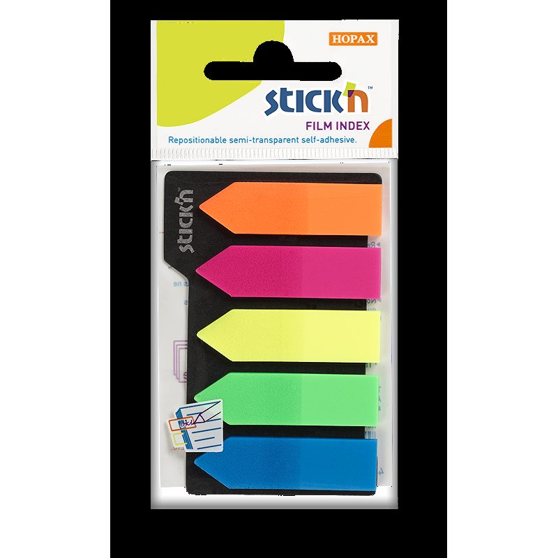 Indekspilar 5st 45x12 25 Blad Assorterat Neon