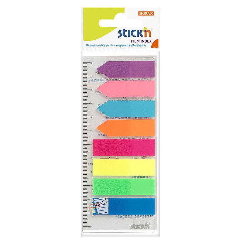 Indeksfaner 4st 45x12 4st 42x12 25 Blad Assorterat Neon - Billede 2