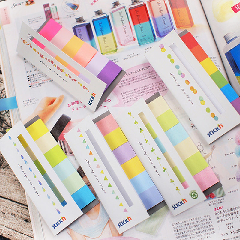 Indeksfaner Papir 6st 45x15 30 Blad Assorterat Spring - Billede 5