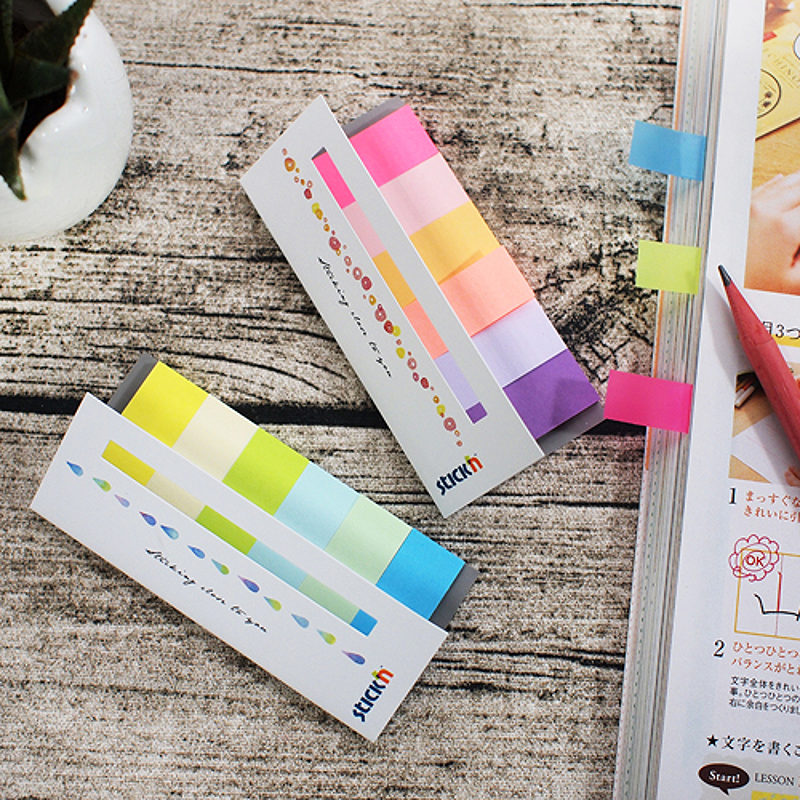 Indeksfaner Papir 6st 45x15 30 Blad Assorterat Summer - Billede 3