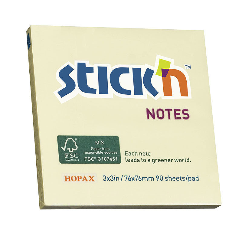 Notesblok 76x76 90 Blad Gul