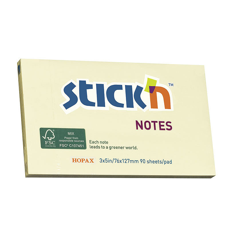 Notesblok 76x127 90 Blad Gul