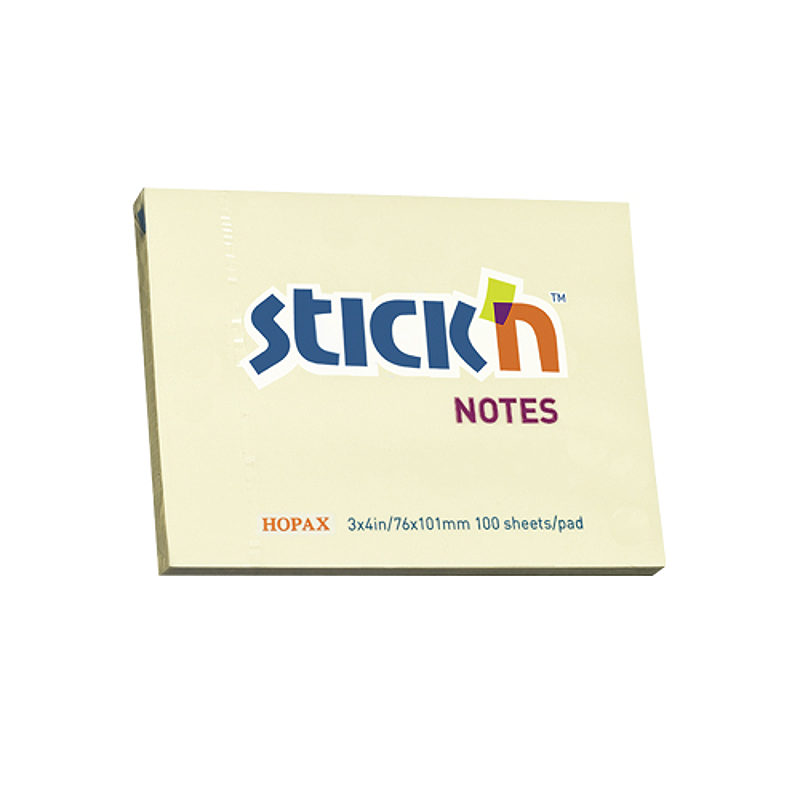 Notesblok 76x101 100 Blad Pastel Gul