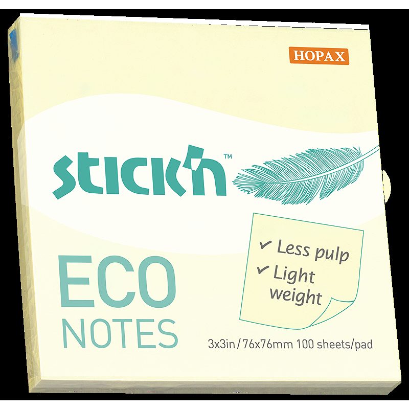 Notesblok ECO 76x76 100 Blad Gul