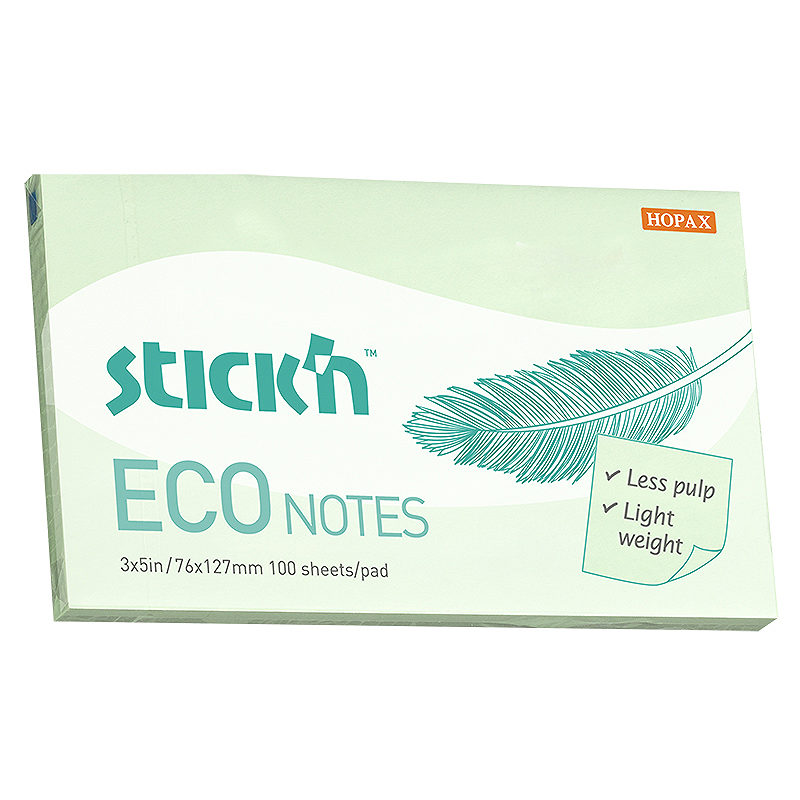 Notesblok ECO 76x127 100 Blad Grøn