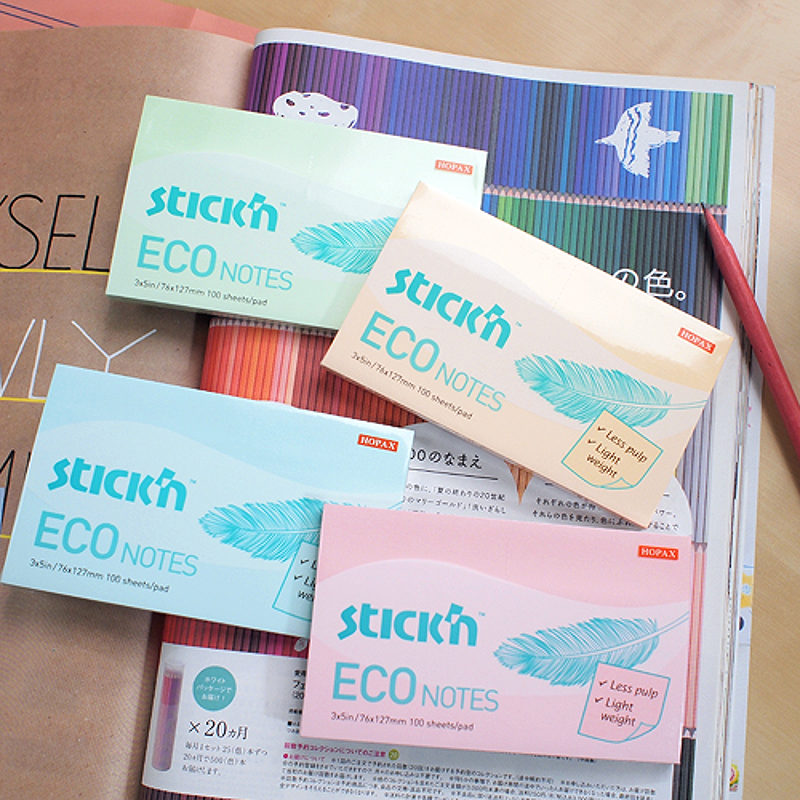 Notesblok ECO 76x127 100 Blad Grøn - Billede 2