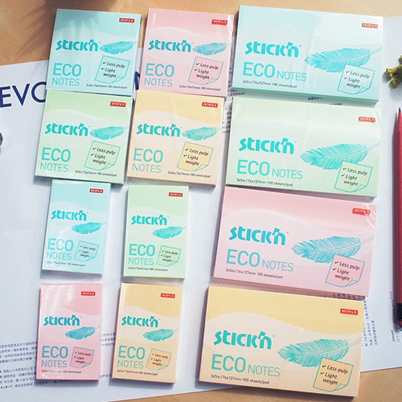 Notesblok ECO 76x127 100 Blad Grøn - Billede 4