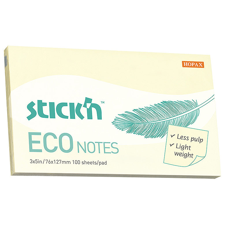 Notesblok ECO 76x127 100 Blad Gul