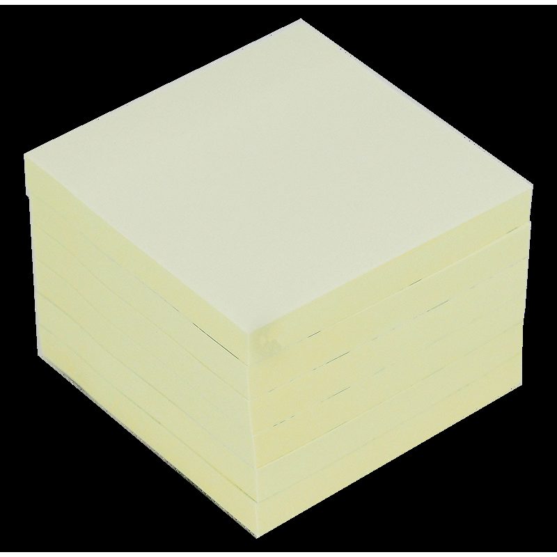 Notepad FSC 76x76 100 ark 6-pak Pastelgul Kartonomslag