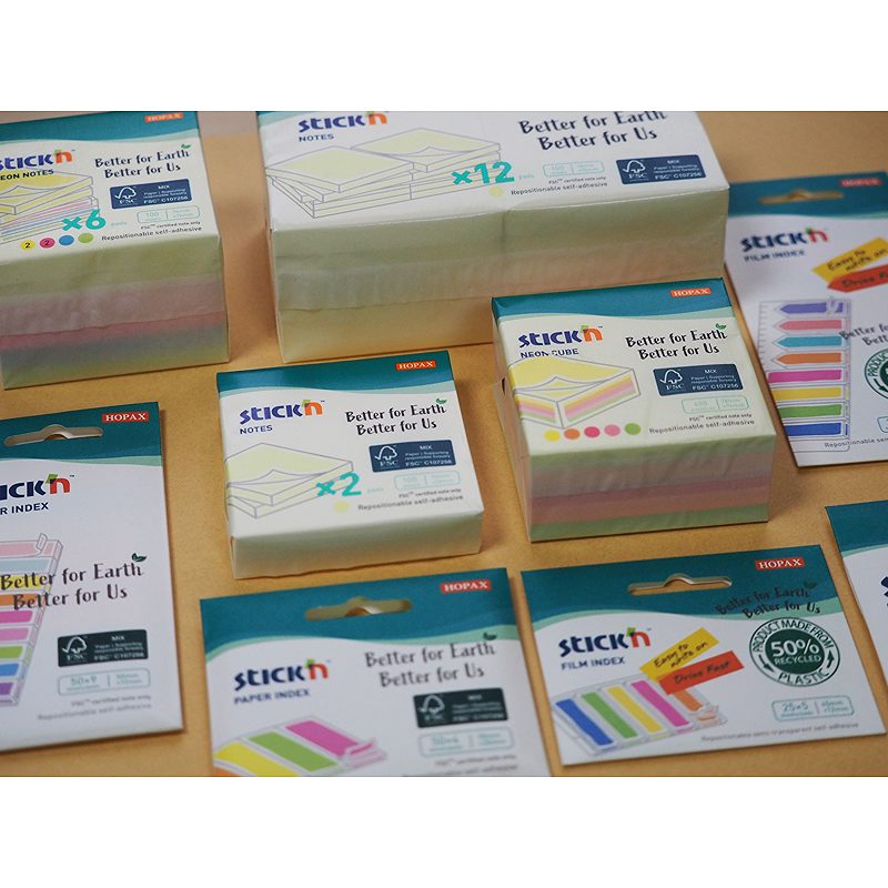 Noteskube FSC 76x76 400 ark Pastelgul Kartonomslag - Billede 3