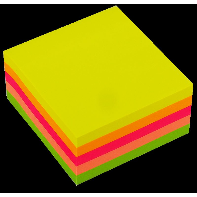Notekube FSC 76x76 400 ark Assorteret Neon Kartonomslag - Billede 3