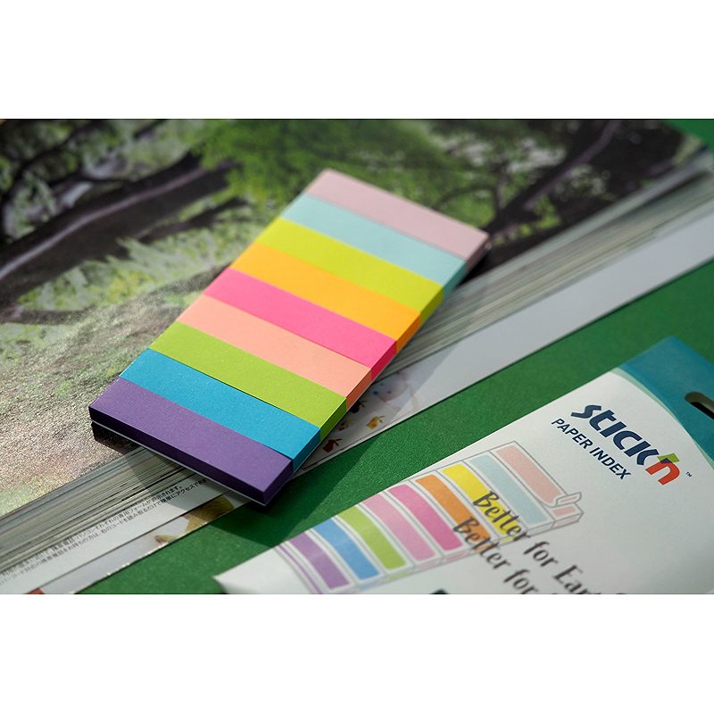 Indeksfaner FSC 9 stk. 50x12 50 ark Assorteret neon Kartonomslag - Billede 4