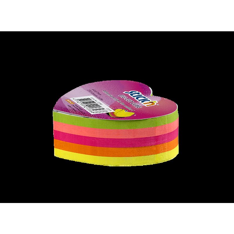 Noteskub 64x67 250 Blad Hjerte Assorterat Neon