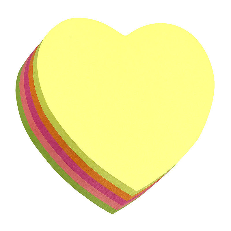 Noteskub 64x67 250 Blad Hjerte Assorterat Neon - Billede 2