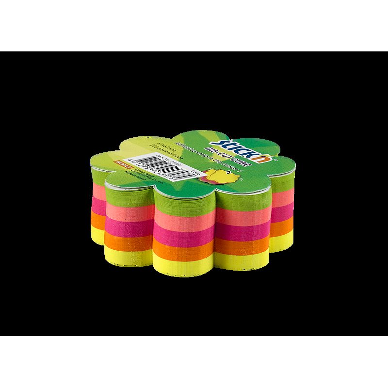 Noteskub 67x67 250 Blad Blomst Assorterat Neon