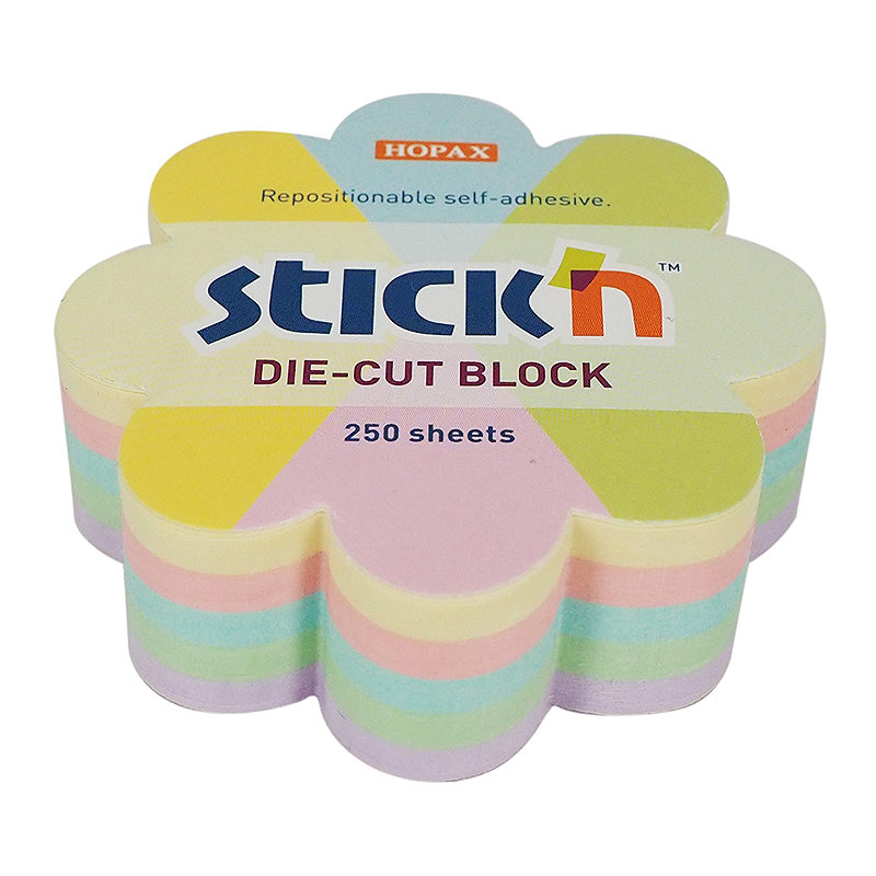 Noteskub 67x67 250 Blad Blomst Assorterat Pastel
