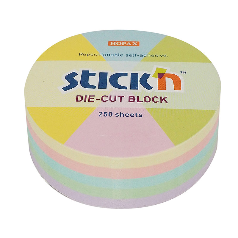 Noteskub 67x67 250 Blad Runde Assorterat Pastel