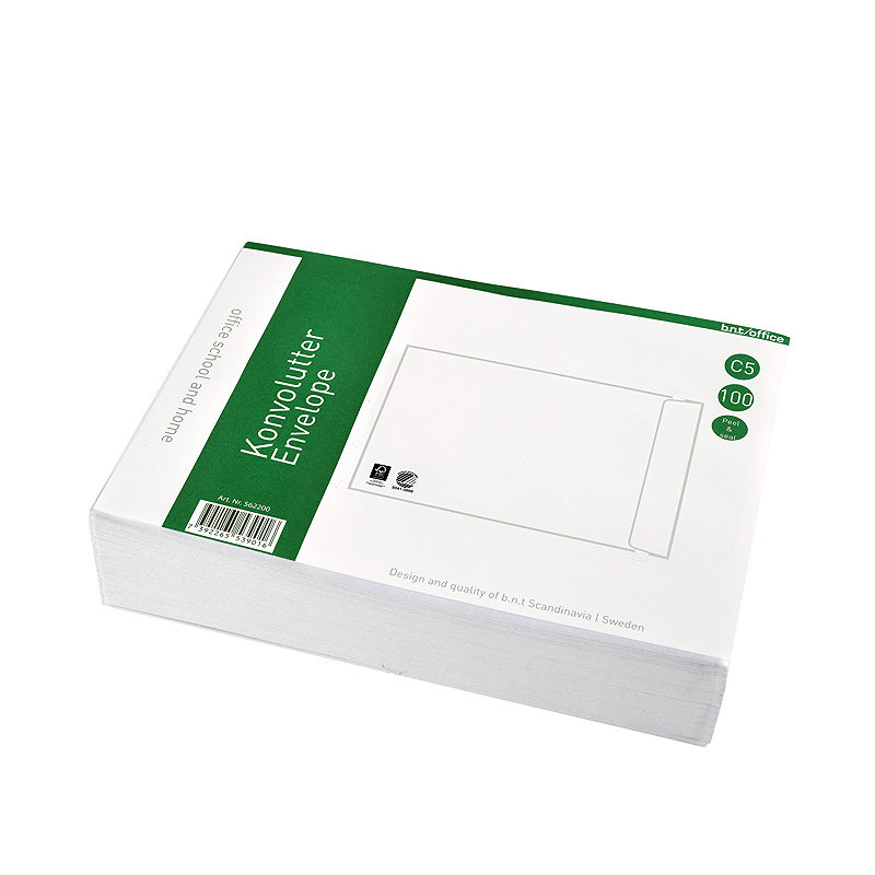 Kuverter C5P Peel & Seal 100st Hvid