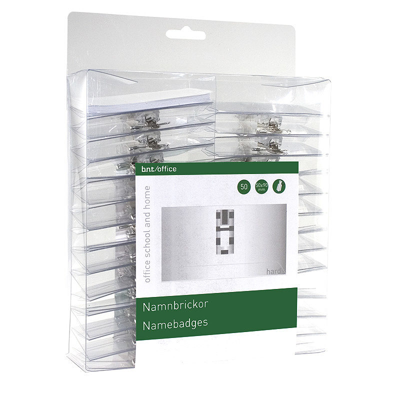 Navneskilt Clip 50x90mm 50 Pack