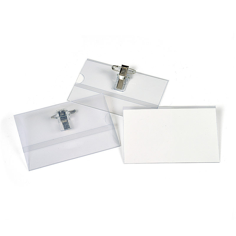 Navneskilt Med Clip & Nål 91x57mm 50 Pack - Billede 2