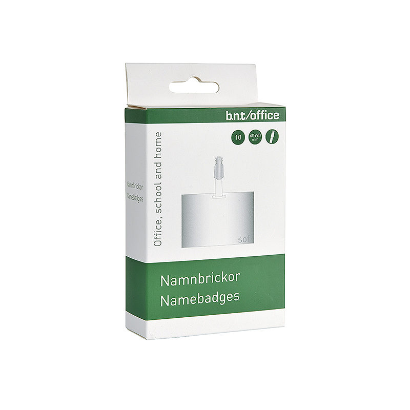 Navneskilt Clip ID-Kort 60x90mm Blød 10 Pack Bred Åbn.