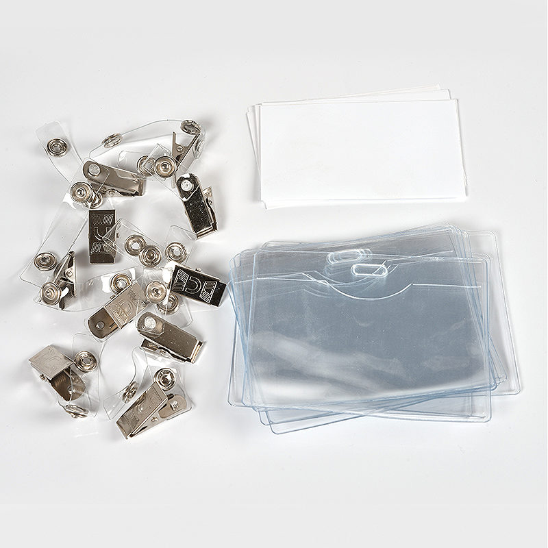 Navneskilt Clip ID-Kort 60x90mm Blød 10 Pack Bred Åbn. - Billede 2
