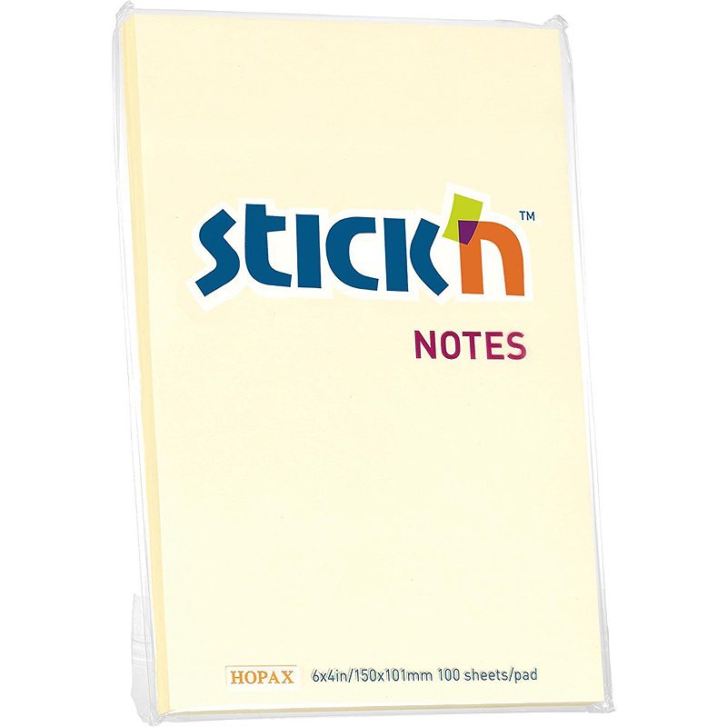Notesblok FSC 152x101 100 ark Pastelgul 6-pak