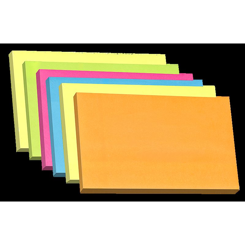 Notes Extra Sticky 76x127mm 90 Ark 6-pak Neon Assorterede 6 Farver