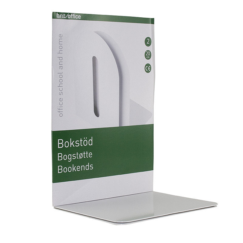 Bogstøtte Metal 20cm Hvid
